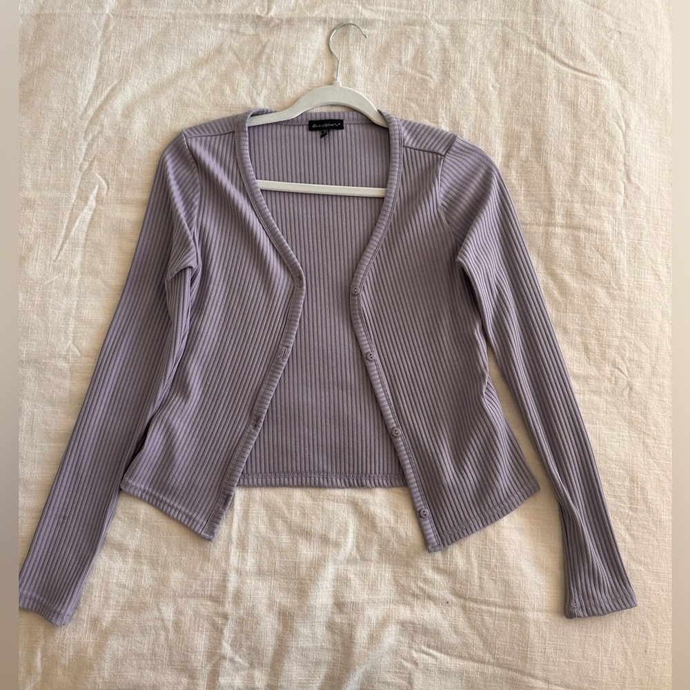 Purple cardigan